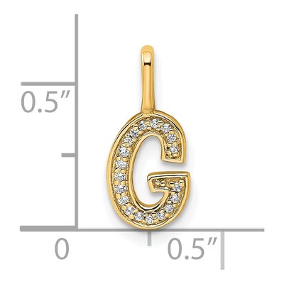 14K Yellow Gold 1/20 ct tw Diamond Letter G Pendant – view 4