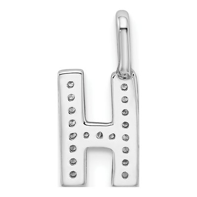 14K White Gold 1/15 ct tw Diamond Letter H Pendant – view 4