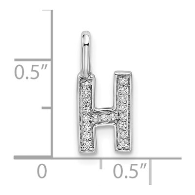14K White Gold 1/15 ct tw Diamond Letter H Pendant – view 5