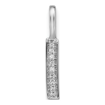 14K White Gold Diamond Initial I Pendant