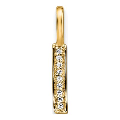 14K Yellow Gold Diamond Initial I Pendant