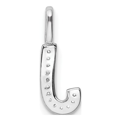 14K White Gold Diamond Letter J Pendant – view 4