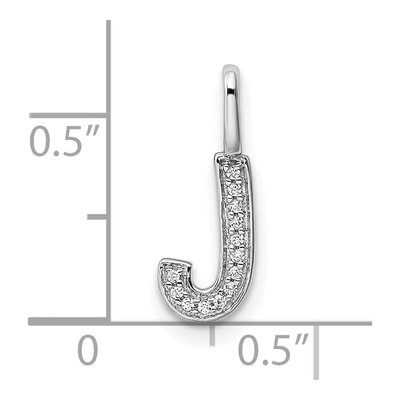 14K White Gold Diamond Letter J Pendant – view 5