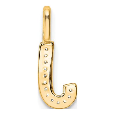 14K Yellow Gold Diamond Letter J Pendant – view 3