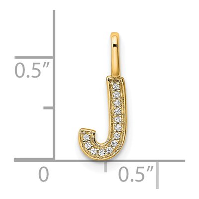 14K Yellow Gold Diamond Letter J Pendant – view 4