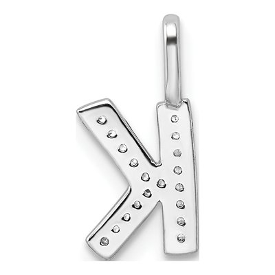 14K White Gold 1/15 ct tw Diamond Letter K Pendant – view 4