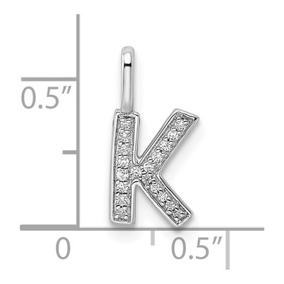 14K White Gold 1/15 ct tw Diamond Letter K Pendant – view 5