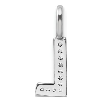 14K White Gold Diamond Letter L Pendant – view 4