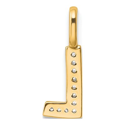 14K Yellow Gold Diamond Letter L Pendant – view 3