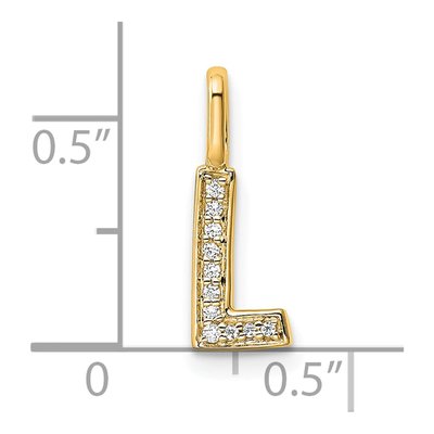 14K Yellow Gold Diamond Letter L Pendant – view 4