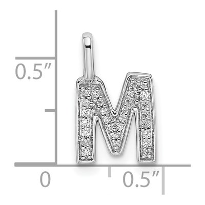 14K White Gold 1/10 ct tw Diamond Letter M Pendant – view 5