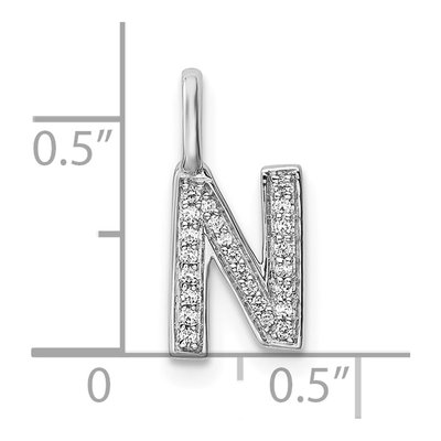 14K White Gold 1/15 ct tw Diamond Letter N Pendant – view 5