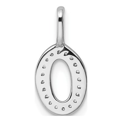 14K White Gold 1/15 ct tw Diamond Letter O Pendant – view 3