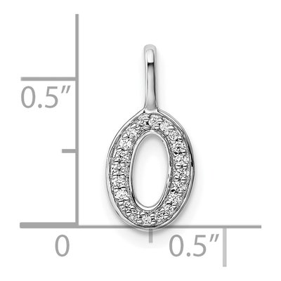 14K White Gold 1/15 ct tw Diamond Letter O Pendant – view 4