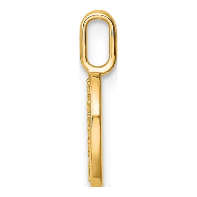 14K Yellow Gold 1/15 ct tw Diamond Letter O Pendant – view 2