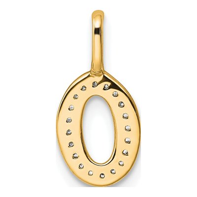 14K Yellow Gold 1/15 ct tw Diamond Letter O Pendant – view 3
