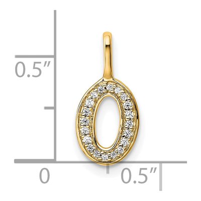 14K Yellow Gold 1/15 ct tw Diamond Letter O Pendant – view 4