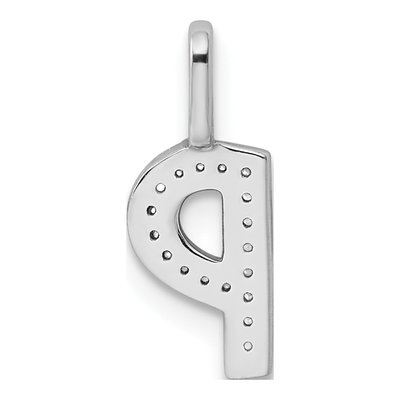 14K White Gold 1/20 ct tw Diamond Letter P Pendant – view 4