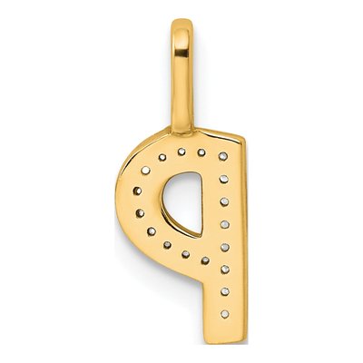 14K Yellow Gold 1/20 ct tw Diamond Letter P Pendant – view 3