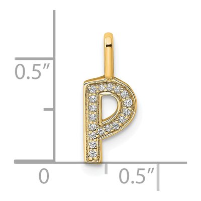 14K Yellow Gold 1/20 ct tw Diamond Letter P Pendant – view 4