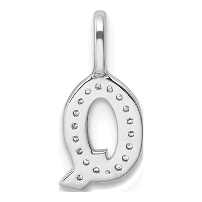 14K White Gold Diamond Letter Q Pendant – view 3