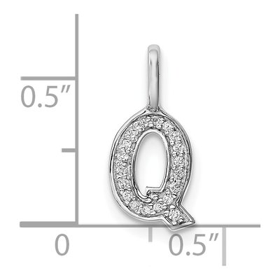 14K White Gold Diamond Letter Q Pendant – view 4