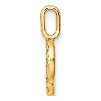 14K Yellow Gold 1/15 ct tw Diamond Letter Q Pendant – view 2