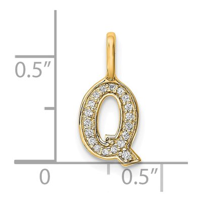 14K Yellow Gold 1/15 ct tw Diamond Letter Q Pendant – view 4