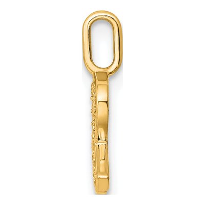 14K Yellow Gold 1/15 ct tw Diamond Letter R Pendant – view 2
