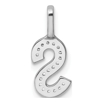 14K White Gold 1/20 ct tw Diamond Letter S Pendant – view 4