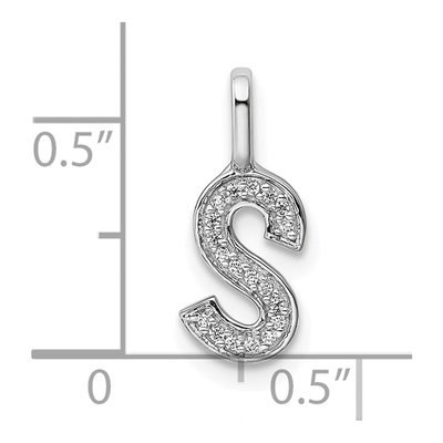 14K White Gold 1/20 ct tw Diamond Letter S Pendant – view 5