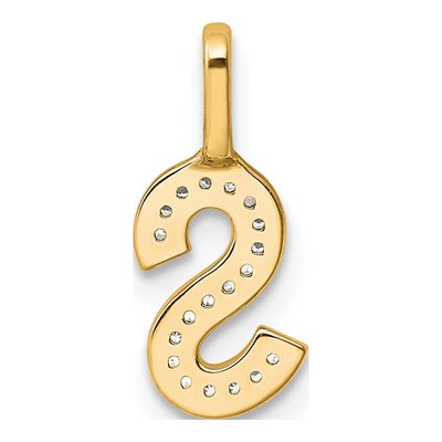 14K Yellow Gold 1/20 ct tw Diamond Letter S Pendant – view 3