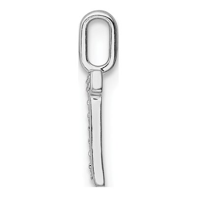14K White Gold Diamond Letter T Pendant – view 3
