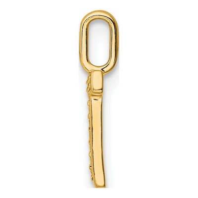 14K Yellow Gold Diamond Letter T Pendant – view 2