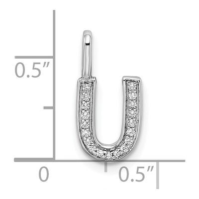 14K White Gold 1/15 ct tw Diamond Letter U Pendant – view 4