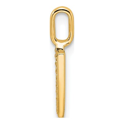 14K Yellow Gold 1/20 ct tw Diamond Letter V Pendant – view 2