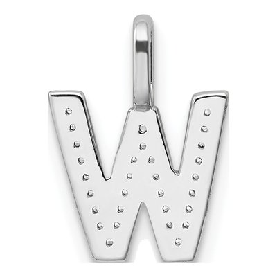 14K White Gold 1/10 ct tw Diamond Letter W Pendant – view 3