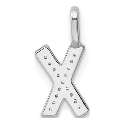 14K White Gold 1/20 ct tw Diamond Letter X Pendant – view 4