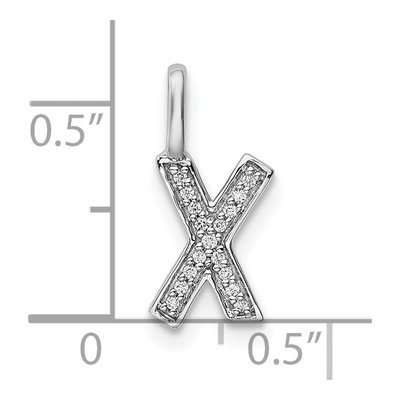 14K White Gold 1/20 ct tw Diamond Letter X Pendant – view 5