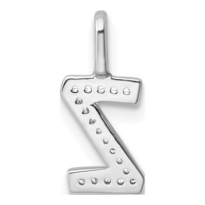 14K White Gold 1/20 ct tw Diamond Letter Z Pendant – view 3