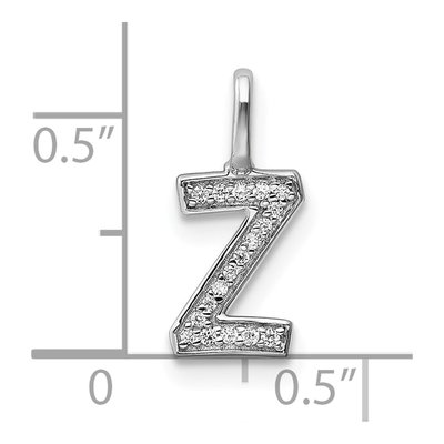 14K White Gold 1/20 ct tw Diamond Letter Z Pendant – view 4