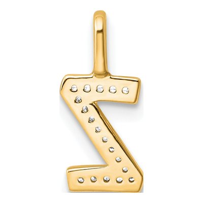 14K Yellow Gold 1/20 ct tw Diamond Letter Z Pendant – view 3