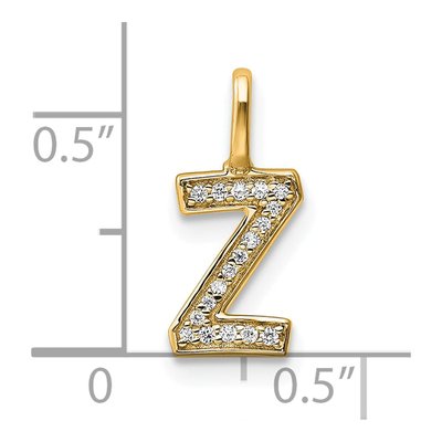 14K Yellow Gold 1/20 ct tw Diamond Letter Z Pendant – view 4