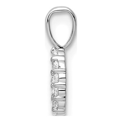 14K White Gold 1/8 ct tw Diamond Number 0 Pendant – view 3