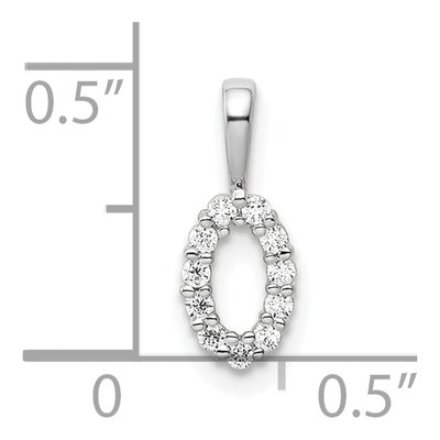 14K White Gold 1/8 ct tw Diamond Number 0 Pendant – view 4