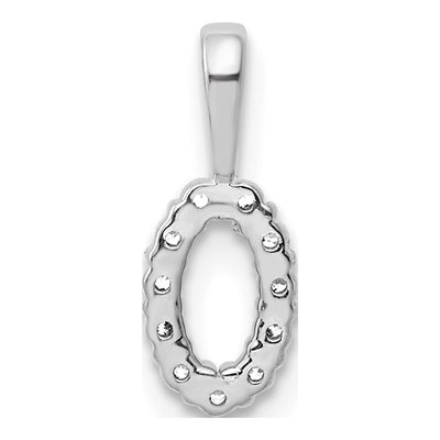 14K White Gold 1/8 ct tw Diamond Number 0 Pendant – view 5