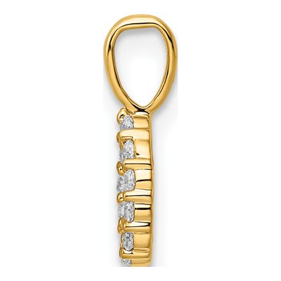14K Yellow Gold 1/8 ct tw Diamond Number 0 Pendant – view 2