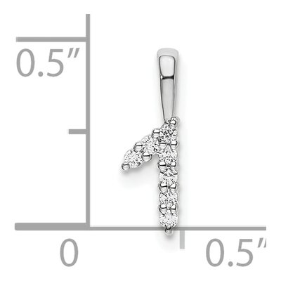 14K White Gold 1/15 ct tw Diamond Number 1 Pendant – view 4