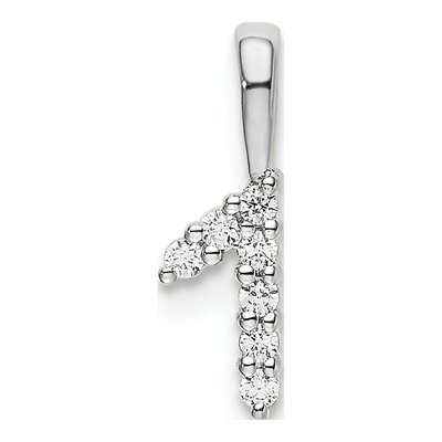 14K White Gold 1/15 ct tw Diamond Number 1 Pendant