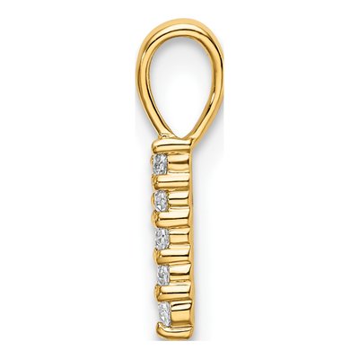 14K Yellow Gold 1/15 ct tw Diamond Number 1 Pendant – view 3